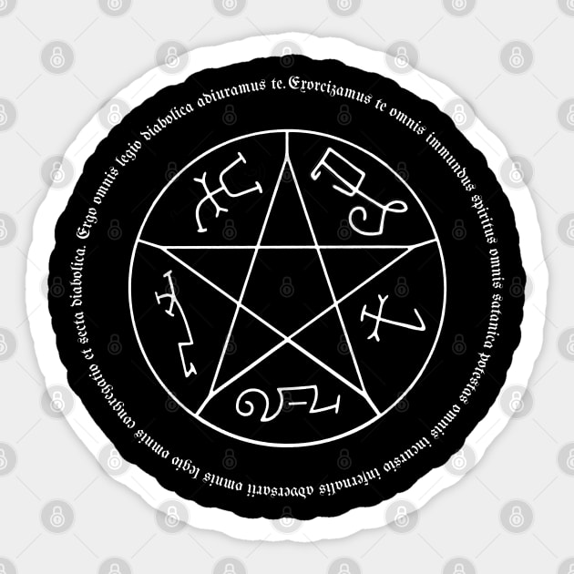 Devil's Trap with Exorcism Scripture Supernatural Quote Sticker by aaallsmiles